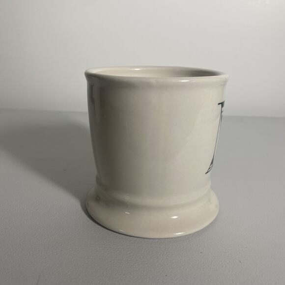 Anthropologie Monogram Initial Letter M Mug White Black Barber Coffee Tea Cup - Picture 3 of 6